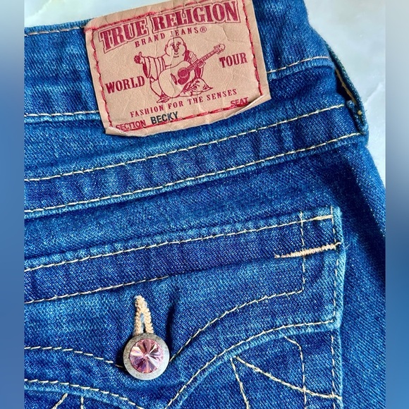 True Religion Boot Cut Jeans with Rhinestone Details - Picture 8 of 10